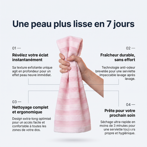 Serviette de douche exfoliante