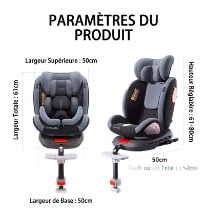 Siège Auto Évolutif Pivotant 360° i-Size ISOFIX (40-150 cm) - De 0 à 12 ans