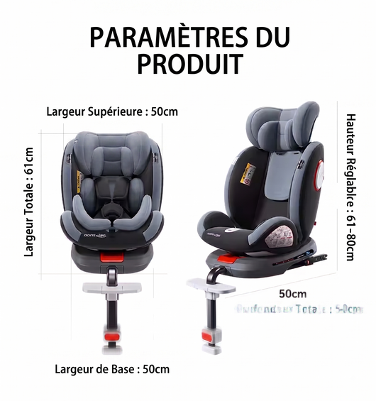 Siège Auto Évolutif Pivotant 360° i-Size ISOFIX (40-150 cm) - De 0 à 12 ans