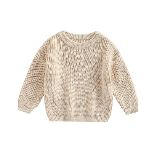 0-9M Autumn New Baby Boys Girls Clothes Baby Sweater Toddler Knit Sweater Newborn Knitwear Long Sleeve Cotton Baby Pullover Tops - Milk white