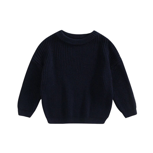 0-9M Autumn New Baby Boys Girls Clothes Baby Sweater Toddler Knit Sweater Newborn Knitwear Long Sleeve Cotton Baby Pullover Tops - Dark blue