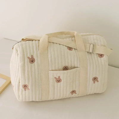 Sac de Maternité en Coton Gauffré – Grand Sac à Langer de Voyage & Poussette