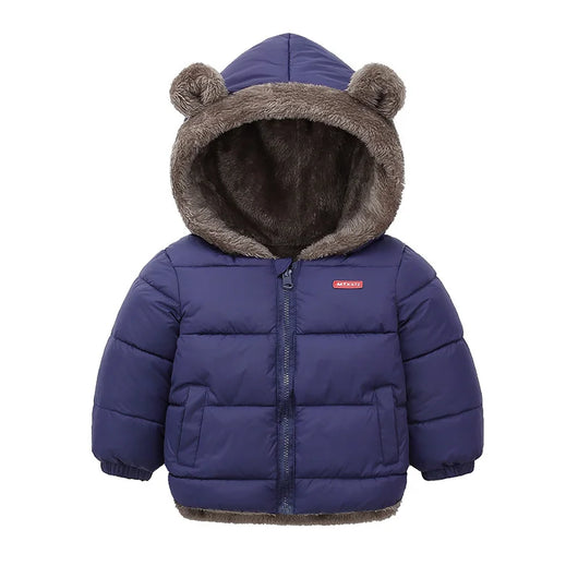Kids Thick Warm Coats Winter Children's Fleece Hooded Jackets Autumn Cashmere Padded Snowsuit Boys Girls Cotton Outerwear