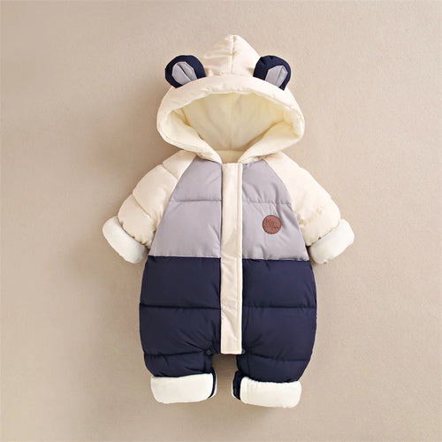 Combinaison Pilote Bébé d'Hiver Matelassée Capuche Oreilles