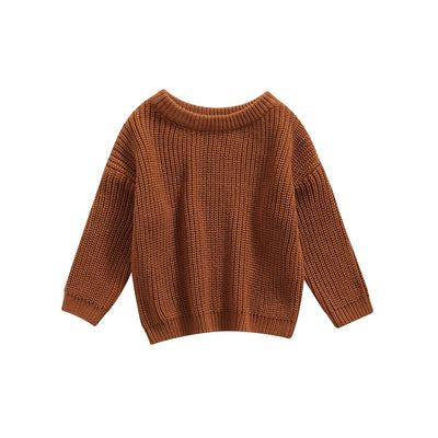 0-9M Autumn New Baby Boys Girls Clothes Baby Sweater Toddler Knit Sweater Newborn Knitwear Long Sleeve Cotton Baby Pullover Tops - Brown