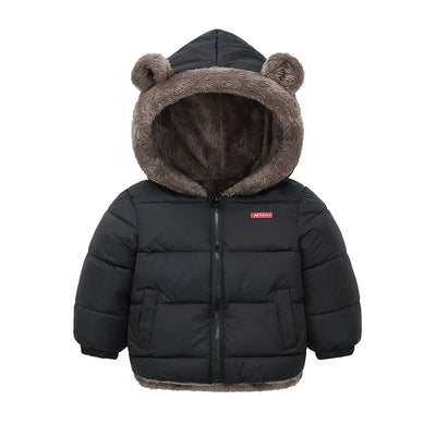 Kids Thick Warm Coats Winter Children's Fleece Hooded Jackets Autumn Cashmere Padded Snowsuit Boys Girls Cotton Outerwear