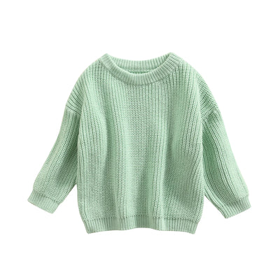 0-9M Autumn New Baby Boys Girls Clothes Baby Sweater Toddler Knit Sweater Newborn Knitwear Long Sleeve Cotton Baby Pullover Tops - Light green