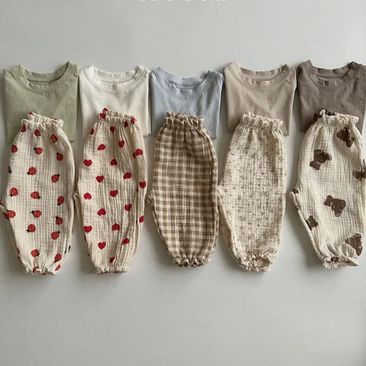 Pantalon Bébé en Gaze de Coton Bio – Souple & Respirant – Style Bohème