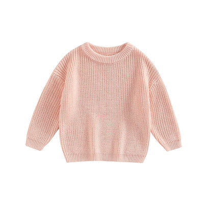 0-9M Autumn New Baby Boys Girls Clothes Baby Sweater Toddler Knit Sweater Newborn Knitwear Long Sleeve Cotton Baby Pullover Tops - Light pink