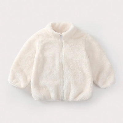 Solid Color Fashion Children Plush Coat Autumn Winter Warm Baby Girl Boy Casual Jacket Greatcoat Kids Clothing Toddler Outerwear - P1 / 6T
