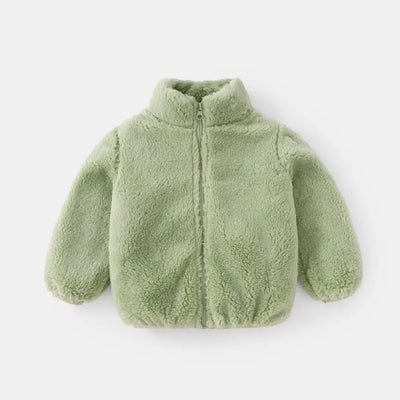 Solid Color Fashion Children Plush Coat Autumn Winter Warm Baby Girl Boy Casual Jacket Greatcoat Kids Clothing Toddler Outerwear - P8 / 24M
