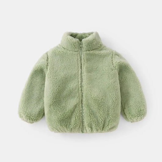 Solid Color Fashion Children Plush Coat Autumn Winter Warm Baby Girl Boy Casual Jacket Greatcoat Kids Clothing Toddler Outerwear - P8 / 24M
