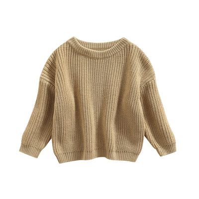 0-9M Autumn New Baby Boys Girls Clothes Baby Sweater Toddler Knit Sweater Newborn Knitwear Long Sleeve Cotton Baby Pullover Tops - Light khaki