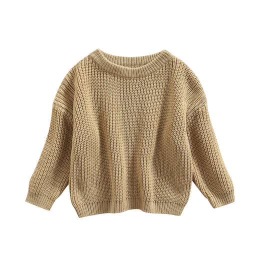 0-9M Autumn New Baby Boys Girls Clothes Baby Sweater Toddler Knit Sweater Newborn Knitwear Long Sleeve Cotton Baby Pullover Tops - Light khaki