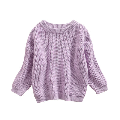 0-9M Autumn New Baby Boys Girls Clothes Baby Sweater Toddler Knit Sweater Newborn Knitwear Long Sleeve Cotton Baby Pullover Tops - Light purple