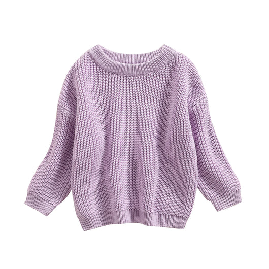 0-9M Autumn New Baby Boys Girls Clothes Baby Sweater Toddler Knit Sweater Newborn Knitwear Long Sleeve Cotton Baby Pullover Tops - Light purple