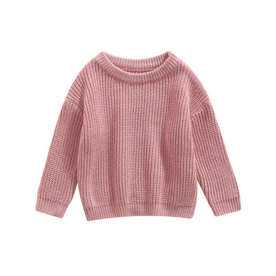 0-9M Autumn New Baby Boys Girls Clothes Baby Sweater Toddler Knit Sweater Newborn Knitwear Long Sleeve Cotton Baby Pullover Tops - Rose powder