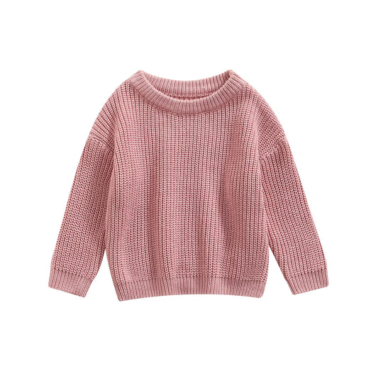 0-9M Autumn New Baby Boys Girls Clothes Baby Sweater Toddler Knit Sweater Newborn Knitwear Long Sleeve Cotton Baby Pullover Tops - Rose powder
