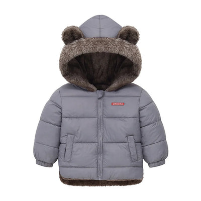 Kids Thick Warm Coats Winter Children's Fleece Hooded Jackets Autumn Cashmere Padded Snowsuit Boys Girls Cotton Outerwear