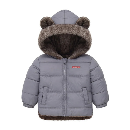 Kids Thick Warm Coats Winter Children's Fleece Hooded Jackets Autumn Cashmere Padded Snowsuit Boys Girls Cotton Outerwear