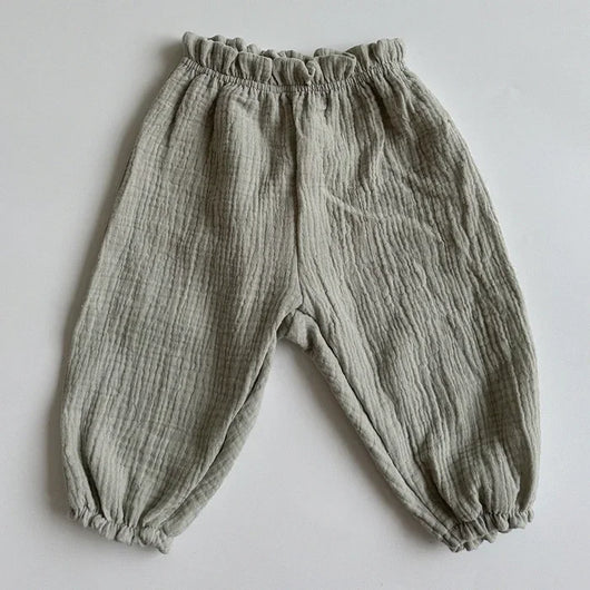 Pantalon Bébé en Gaze de Coton Bio – Souple & Respirant – Style Bohème