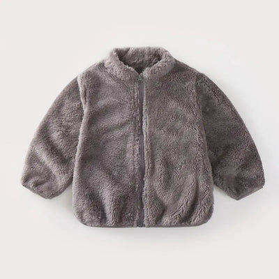 Solid Color Fashion Children Plush Coat Autumn Winter Warm Baby Girl Boy Casual Jacket Greatcoat Kids Clothing Toddler Outerwear - P4 / 24M