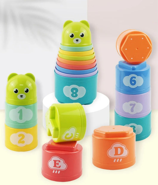 Tasses à Empiler - 8 Pièces Multicolores - Jouet Éducatif pour Enfants