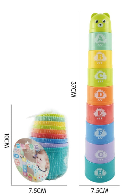 Tasses à Empiler - 8 Pièces Multicolores - Jouet Éducatif pour Enfants