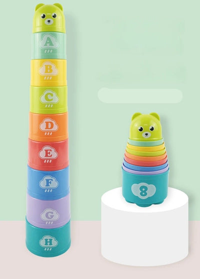 Tasses à Empiler - 8 Pièces Multicolores - Jouet Éducatif pour Enfants