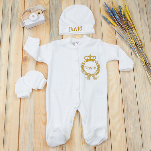 Ensemble Barboteuse avec couverture personnalisée pour Bébé