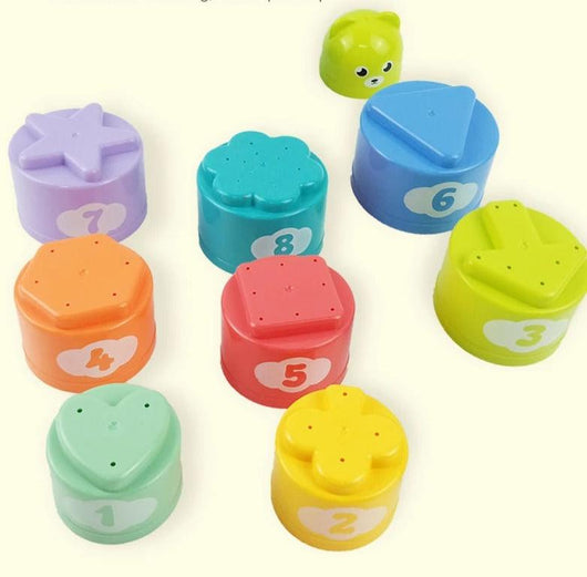 Tasses à Empiler - 8 Pièces Multicolores - Jouet Éducatif pour Enfants