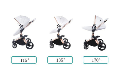 Poussette trio en cuir 3 en 1 pour bébé