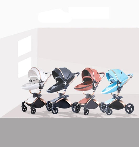Poussette trio en cuir 3 en 1 pour bébé