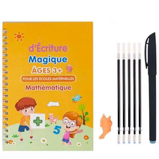 Cahier de Copie Magique pour Enfants avec Stylo Réutilisable et Autocollants d'Écriture