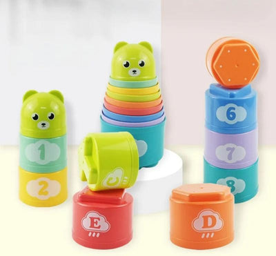 Tasses à Empiler - 8 Pièces Multicolores - Jouet Éducatif pour Enfants