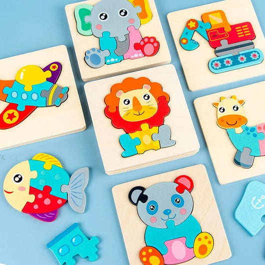 Puzzle 3D en bois pour bébé