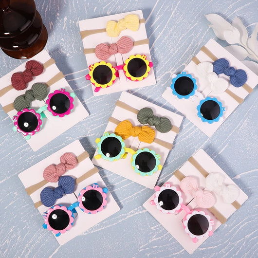 Lunettes de soleil rondes vintage+Bandes Élastiques