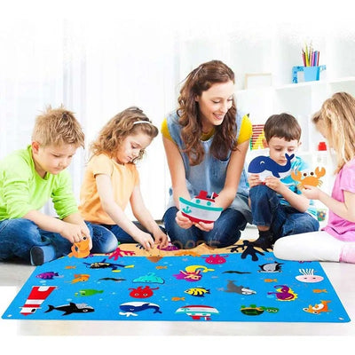 Tableau en Feutre Montessori - Jouets d'Éveil et d'Apprentissage Interactifs pour Enfants