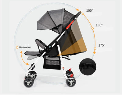 Poussette Bébé 2 en 1 Pliable et Légère