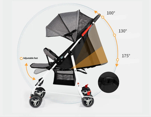 Poussette Bébé 2 en 1 Pliable et Légère