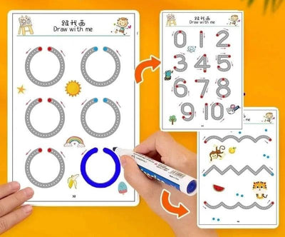 Cahier de Pratique Magique Réutilisable pour Enfants