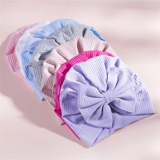 Turban en coton avec gros nœud pour bébé fille