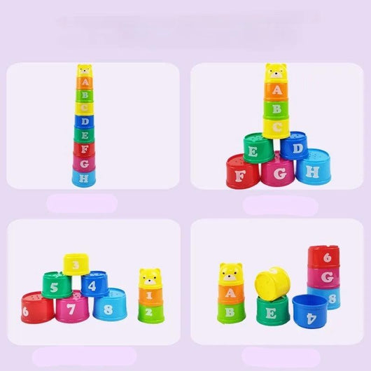 Tasses à Empiler - 8 Pièces Multicolores - Jouet Éducatif pour Enfants
