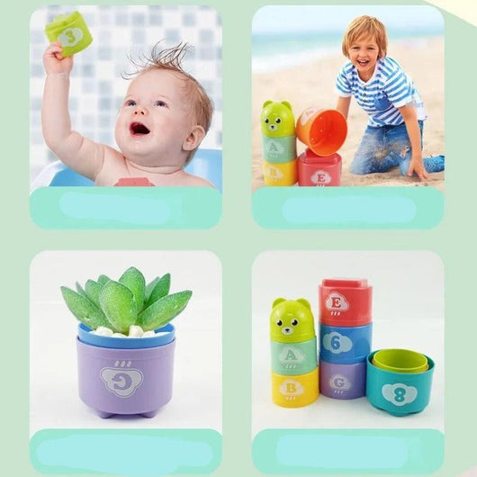 Tasses à Empiler - 8 Pièces Multicolores - Jouet Éducatif pour Enfants
