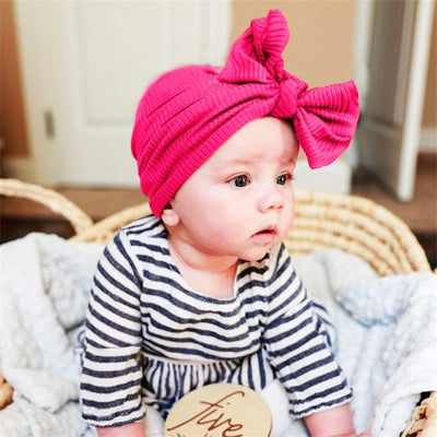 Turban en coton avec gros nœud pour bébé fille