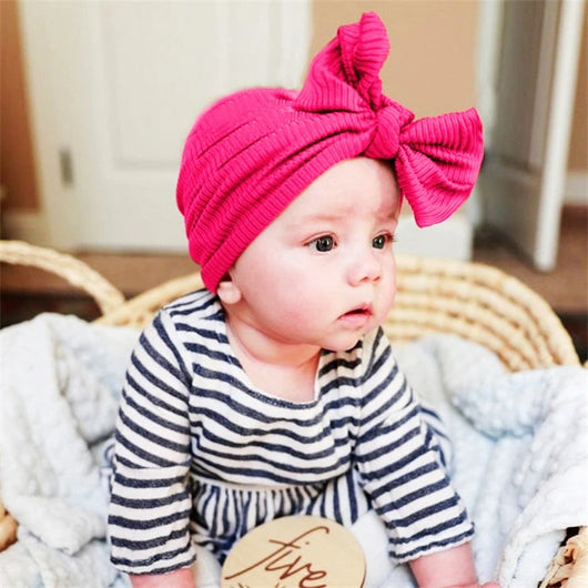 Turban en coton avec gros nœud pour bébé fille