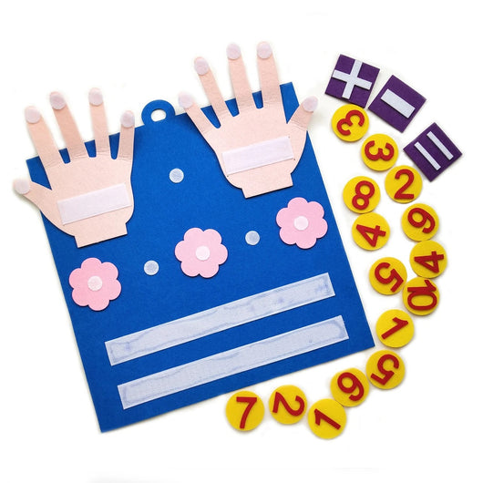 Jouets Montessori pour Tout-Petits – Nombres de Doigts en Feutre