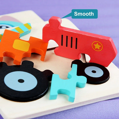 Puzzle 3D en bois pour bébé