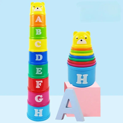 Tasses à Empiler - 8 Pièces Multicolores - Jouet Éducatif pour Enfants