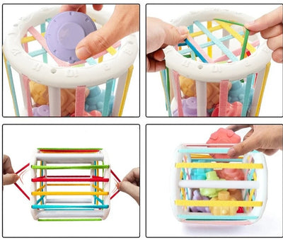 Jeu de tri de blocs colorées avec Bandes élastiques pour bébé